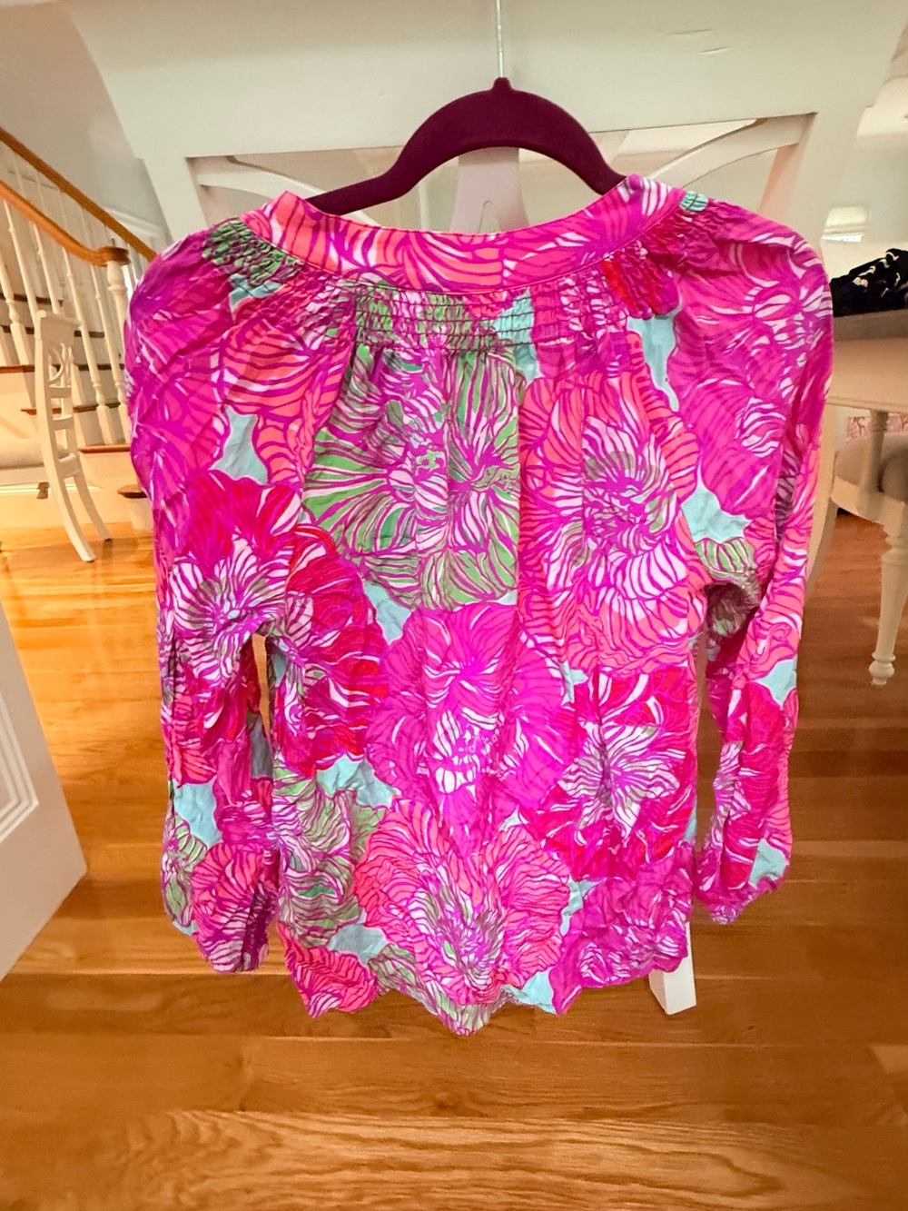 Lilly Pulitzer Women's Pink Long Sleeve Silk Blouse - Picture 2 of 5